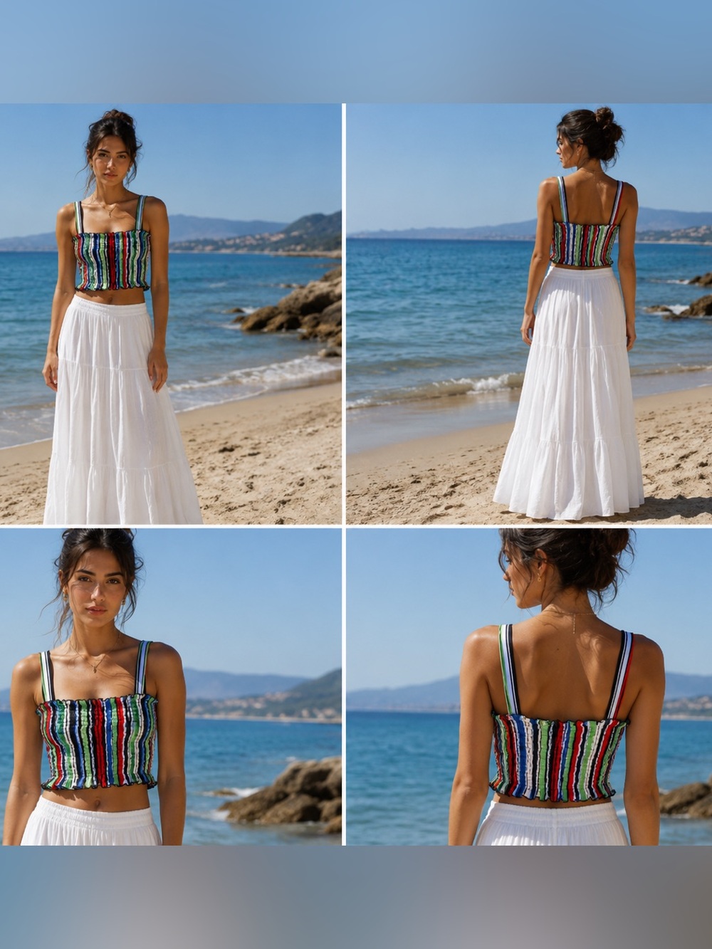 Eye Candy Y2K BoHo Smocked Camisole Crop Top size Medium EUC